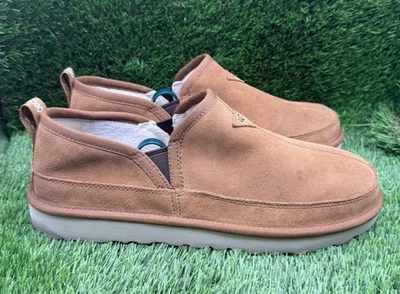 UGG 男式 Romeo 栗色棕色麂皮绒拖鞋鞋 10 码羊毛衬里 Treadlite — 第 1/4 张图片