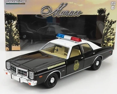 MODELLINO AUTO STATICO GREENLIGHT DODGE MONACO POLICE HATCHAPEE 1977 NERO 1/24 - Immagine 1 di 4