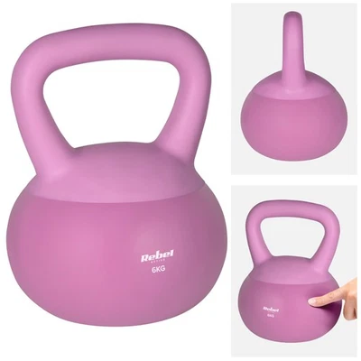 REBEL ELECTRO Soft Kettlebell 6kg Rebel weichen PVC sicher leise Hantel für Fitness
