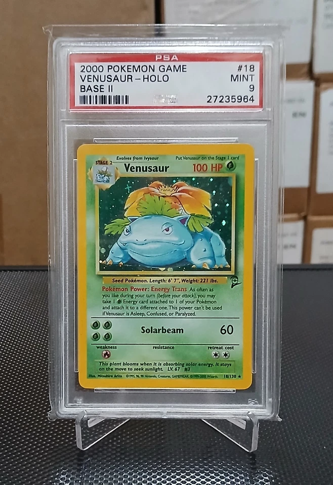 2000 VENUSAUR HOLO BASE SET 2 PSA 9 MINT #18/130 POKEMON CARD GAME TCG WOTC - Image 1 of 2