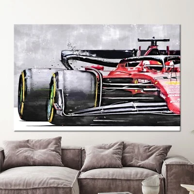 Formula 1 Wall Art, F1 Wall Decor, Racing Car Art, Red Wall Art, Man Cave Wall - Image 1 of 4