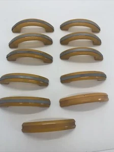 11 Art Deco Butterscotch Amber Bakelite Drawer Pulls Handles Lot set Yellow - Picture 1 of 6