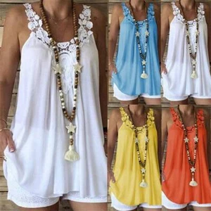 Causal Tops Loose Ladies Solid Pullover Sleeveless Boho Blouse Vest   Cami - Picture 1 of 10