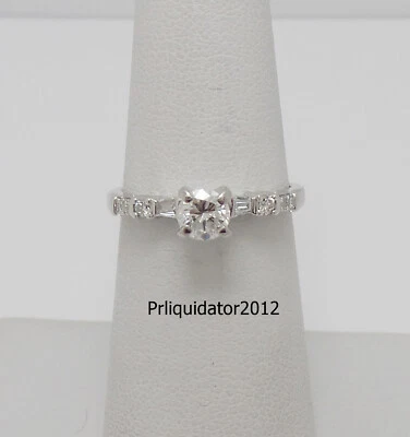 1/2CT Natural Diamond Engagement Anniversary Wedding Ring Band 14K White Gold - Image 1 of 4