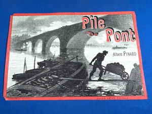 Cubierta de libro C.1886 sin usar PILE PONT de Albert Pinard, editor Jules Levy - Imagen 1 de 15