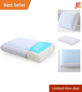 Cooling Memory Foam Pillow Standard Size Reversible Ergonomic Soft Bed Support - Picture 1 of 11