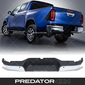 CHROME REAR BUMPER REPLACEMENT WITH SENSOR HOLES FOR TOYOTA HILUX MK8 MK9 2015+ - Afbeelding 1 van 12