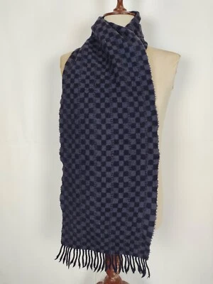 Lenços de inverno vintage genuíno lã azul Fendi - Imagem 1 de 4