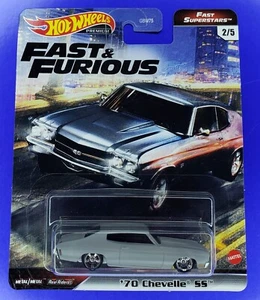 Hot Wheels '70 Chevelle SS Grey Gray #2 Fast & Furious Fast Superstars 2/5 -1/64 - Picture 1 of 5