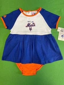 MLB New York Mets Colourblock One-piece Bodysuit Dress 24 months NWT - Picture 1 of 4