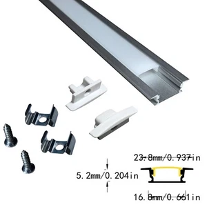 17x7mm 1M Recessed LED frosted diffuser light bar channel profile for led strips - Picture 1 of 9