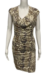 MNG by Mango women's sheath dress animal print cowl neck size S - Picture 1 of 8