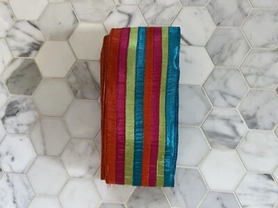 Bedazzling Wired Couture Satin/acetate Multi-colored Ribbon 3.3” X 30 Ft… - Image 1 of 4