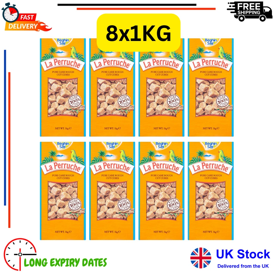 La Perruche Pure Cane Rough Cut Brown French Sugar Cubes 1kg Great in Coffee