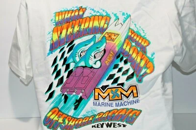 Máquina marina para hombre "¿Quién dirige tu barco?" Camiseta blanca XL Foto 1 de 4