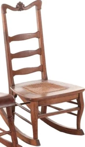 Antique Oak Ladderback Child's Rocker - Picture 1 of 6