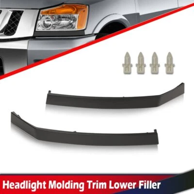 Relleno inferior moldeado faros 2 piezas apto para Nissan 2004-15 Titan Armada QX56 Foto 1 de 4