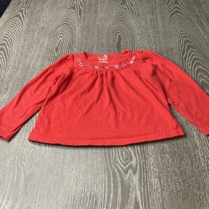 Okie Dokie Brand Size 4T Girls Red Long Sleeve Shirt - Picture 1 of 5