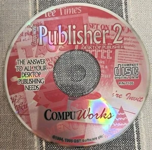 Publisher 2 PC CD-ROM Computer Software (Disc Only) 1994 CompuWorks - Bild 1 von 2