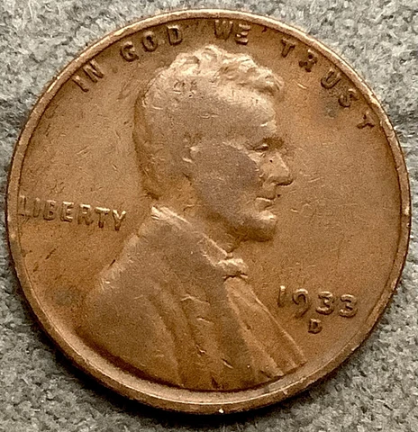1933 D * Lincoln Wheat Cent - Better Grade ~ A984 Cover