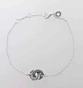 New Pandora Signature Intertwined Pavé Chain Bracelet 592742C01 7.1" FREE SHIP - Picture 1 of 3