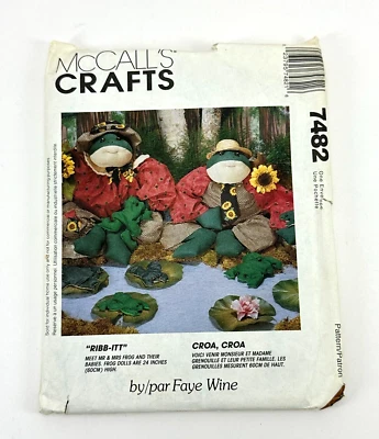 McCalls Crafts 7482 Ribb-itt Croa Croa by Faye Wine Cut Pattern and Instructions - Image 1 of 4