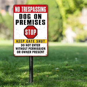 Beware of Dog Signs for Fence No Trespassing Dog on Premises Sign for Garden ... - Picture 1 of 1