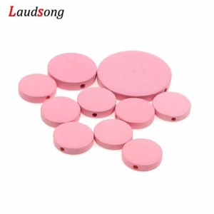 Round Wooden Bead Colorful Loose Beads DIY Necklace Bracelet Earrings 15/20/30mm - Picture 1 of 21