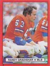 1981 Topps Football Red Border Sticker #8 Randy Gradishar - Denver Broncos