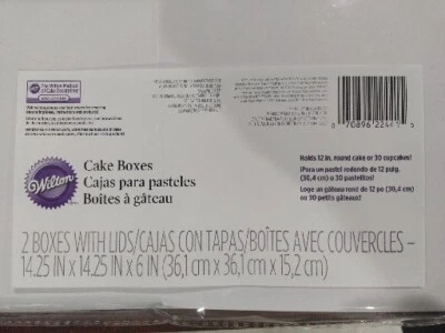 Коробка для торта Wilton гофрированная вмещает 12-дюймовые круглые кексы импортные 2 упаковки - Изображение 1 из 2