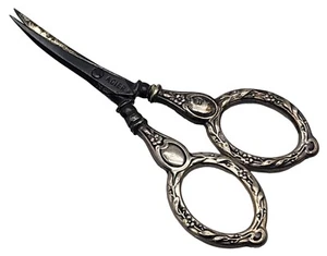 ANTIQUE German .800 Silver Sewing Thread Scissors - Picture 1 of 5
