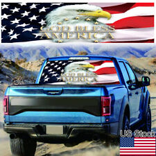 1x God Bless America Flag Eagle Rear Windshield Decal Sticker For Pickup Etc
