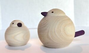 Creative Co-Op Round Natural Pine Wood Bird Figurine Choose Small or Large