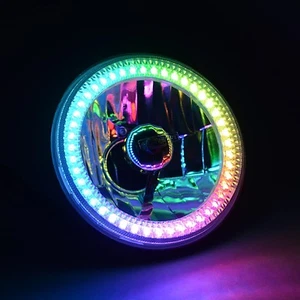 7 Bombillas de faros Bluetooth RGB SMD Color Chasing Halo CADA UNA se adapta a: Harley - Imagen 1 de 6