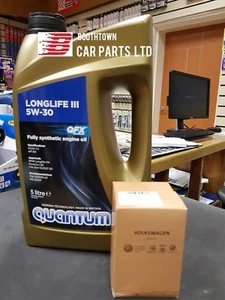 AUDI Quantum 5w-30 ENGINE OIL & OIL FILTER 03L115562 HU7008z 2.0 L - Picture 1 of 10