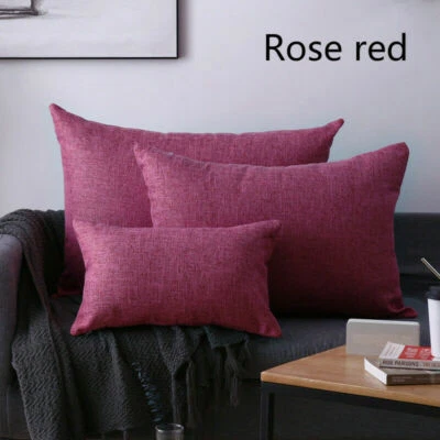 Funda de cojín 2 piezas fundas de almohada grandes rectangulares sofá cama coche decoración color liso Foto 1 de 4