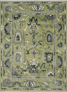 Bohemian Sage Green Area Rug Hank Knotted Premium Oushak 100% Wool Rug 8x10 9x12 - Picture 1 of 6