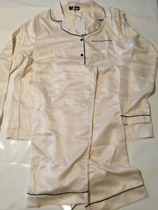 Loungeable Mix & Match Satin Pyjama Cream Size M With Tags - Picture 1 of 7