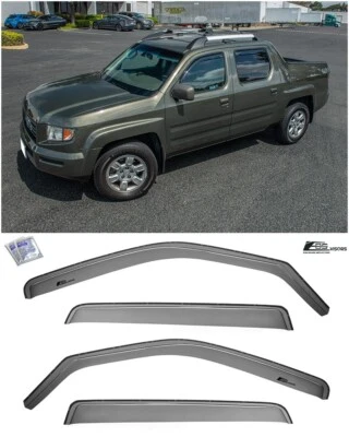 EOS Visors For 06-14 Honda Ridgeline JDM IN-CHANNEL Side Vent Window Rain Guards - Image 1 of 4