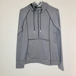 Athleta Hoodie Stripe Navy Blue Women's Medium Pull Over Casual Fall Outdoor - Picture 1 of 13