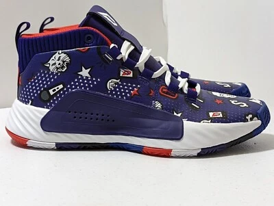 Adidas Dame 5 Purple Red White Men US Size 4.5 EG2820 - Image 1 of 4