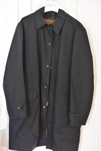 Impermeabile Coach Leathergoods uomo Y2K nero foderato Mac trench nuovo con etichetta XL