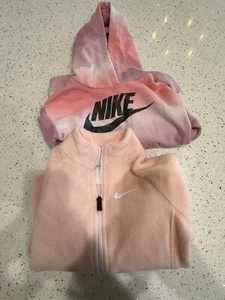 Toddler Girls Nike Fleece Jacket & Pull Over Size 5-6 Years Kid Pink Zip - Picture 1 of 5