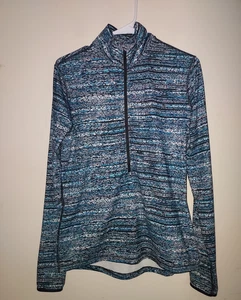 Nike Pro Camicia Donna Grande Manica Lunga HyperWarm Dri Fit 1/2 Zip Finto Blu - Foto 1 di 8