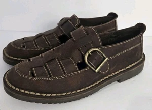 LL Bean Mujer 7 M Cuero Pescador Sandalia Zapato Marrón Zapatos Informales  - Imagen 1 de 10