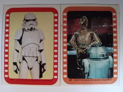 STAR WARS STICKERS #43 + 47 - Stormtrooper  1977 - Image 1 of 3