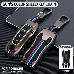 Zinc Alloy Smart Key Case Fob Cover Holder Shell For Porsche Cayenne 911 Taycan - Picture 1 of 7