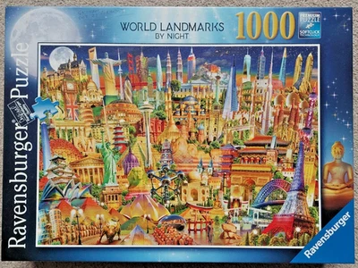 Ravensburger 1000 Piece Jigsaw: World Landmarks by Night - Complete - Image 1 of 4