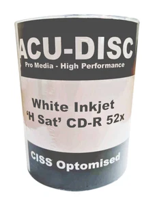 Acu-Disc Full Face Printable 52x CD-R 700MB - 100 Discs - Afbeelding 1 van 3