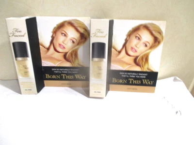 Lot Of (2) Too Faced BORN THIS WAY - Med. To Full Cover. Found. - Light Beige - Image 1 of 3
